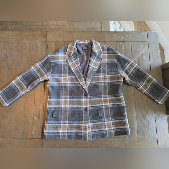 Pendleton Woolen Mills Womens 100% Wool Classic Flannel Blazer Size Petite XL - Picture 10 of 13